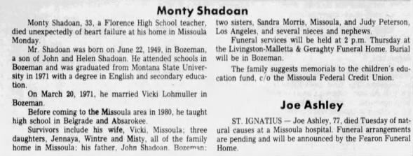 Clipping from The Missoulian